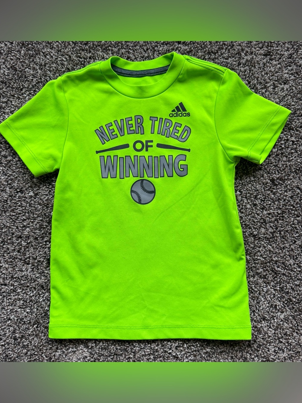 Adidas Neon Green Baseball 24 Month Short Sleeve Tee